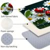 Daisy Ladybug Print Area Rug, Soft Non-Slip Machine Washable Floor Mat for Laundry Room Kitchen Home Decor Spring Decor
