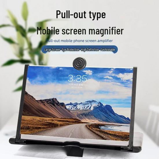 

F3 Mobile Phone Holder with 10 & 12 3D HD Screen Magnifier, Pull-out, Folding Design червоний