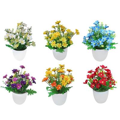 Party Supply Home Decor Flowers Potted Silk Chrysanthemum Simulation Bonsai Artificial Plants