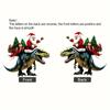 Christmas Pendant Santa Claus On Dinosaur Ornament 2D Flat Acrylic Hanging Decoration For Christmas Tree Mantel Decor