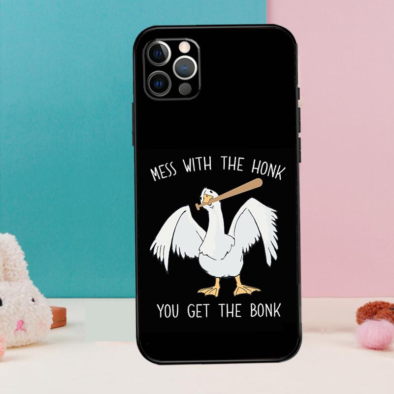 Duck Goose Honk Bonk Funny Meme Phone Case For iPhone 18 17 Air 16 14 13 12 11 15 Pro Max 12 13 Mini 15 16 Plus 16e Cover Coque