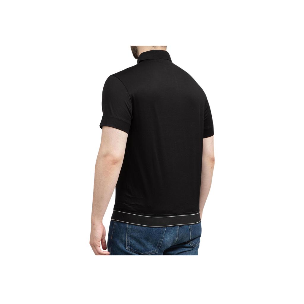 Emporio Armani SS23 Button Letter Logo Embroidered Short Sleeve Polo Shirt Men tops Black 3R1F761JUVZ0999