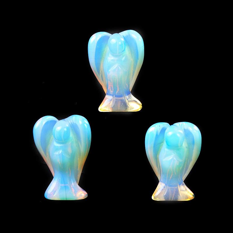 3Pc Healing Crystal Decoration Angel Shape Natural Quartz Agate Energy Gemstone Jewelry Home Decoration