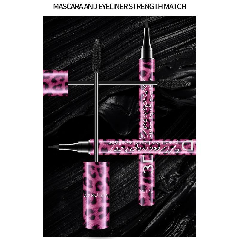 Red Leopard Print Mascara Eyeliner Set Makeup Set Is Waterproof and Stain-free