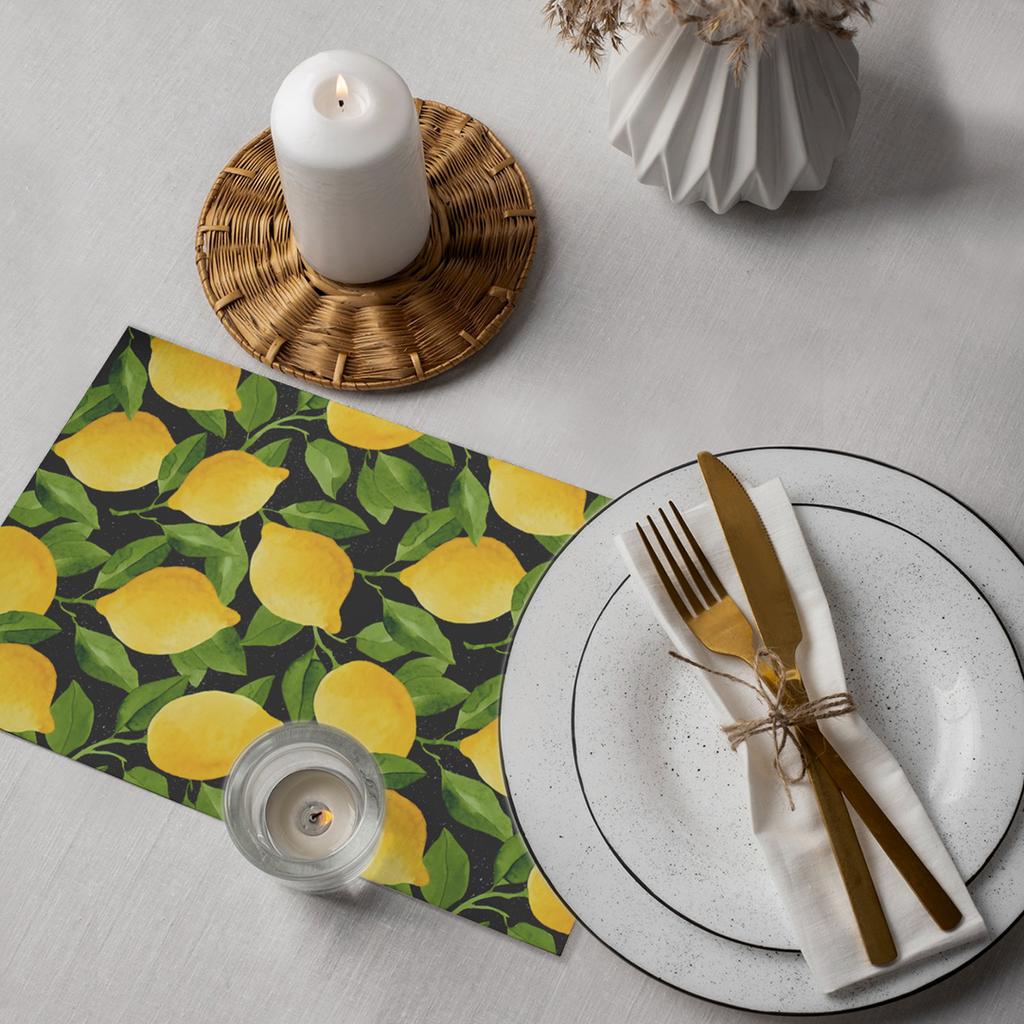 4Pcs Fruit Placemat Summer Fruit Theme Happy One Birthday Party Decorations Kid Adult Baby Shower Supplies Wedding Party Favors