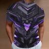 Fashionable Technology Style Men's T-shirt 3D Printed Men's T-shirt Street Short Sleeved Loose T-shirt
