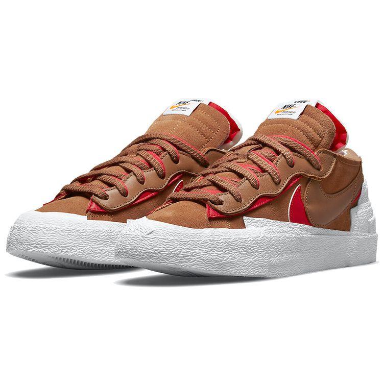 Sacai x Nike Blazer Low British Tan Adidași Unisex Light-British-Tan Alb Roșu Universitar DD1877-200