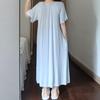 Women's Plus Size Summer Short-Sleeved Dress with Built-in Bra for Home or Outdoors