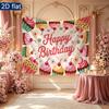 Birthday Party Cupcake Gifts Banner, Multicolor Polyester Backdrop for Wall Hanging Decor