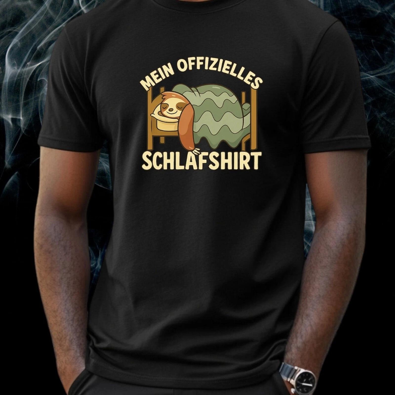T-Shirt Herren Faultier Schlaf Shirt Motiv Baumwolle Größe S bis 5XL XS