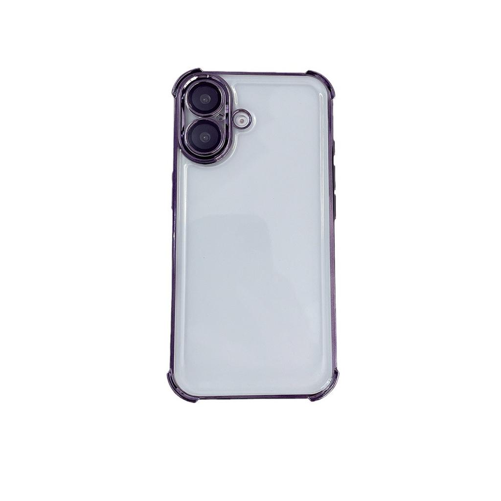 Applicable To IPhone 16 Electroplated Mobile Phone Case Apple 15 Promax Four Corner Airbag Anti-fall 13 Silicone Protective Case 14