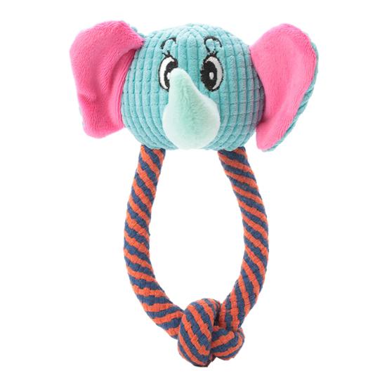 

Плюшевая игрушка для собак Скрипучий Слон Обезьяна Голова Щенка Игрушка-погрызушка Интерактивный Узел из Веревки Игрушка для прорезывания зубов у собак Перетягивание каната Elephant