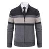 Men's Autumn/Winter Knit Cardigan Sweater Jacket with Velvet Lining