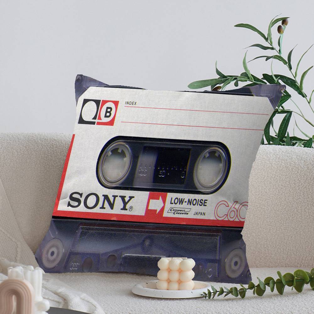 Retro Kassett Musikband Kuddfodral Örngott Klädsel Soffa Slängkudde Heminredning Kuddfodral