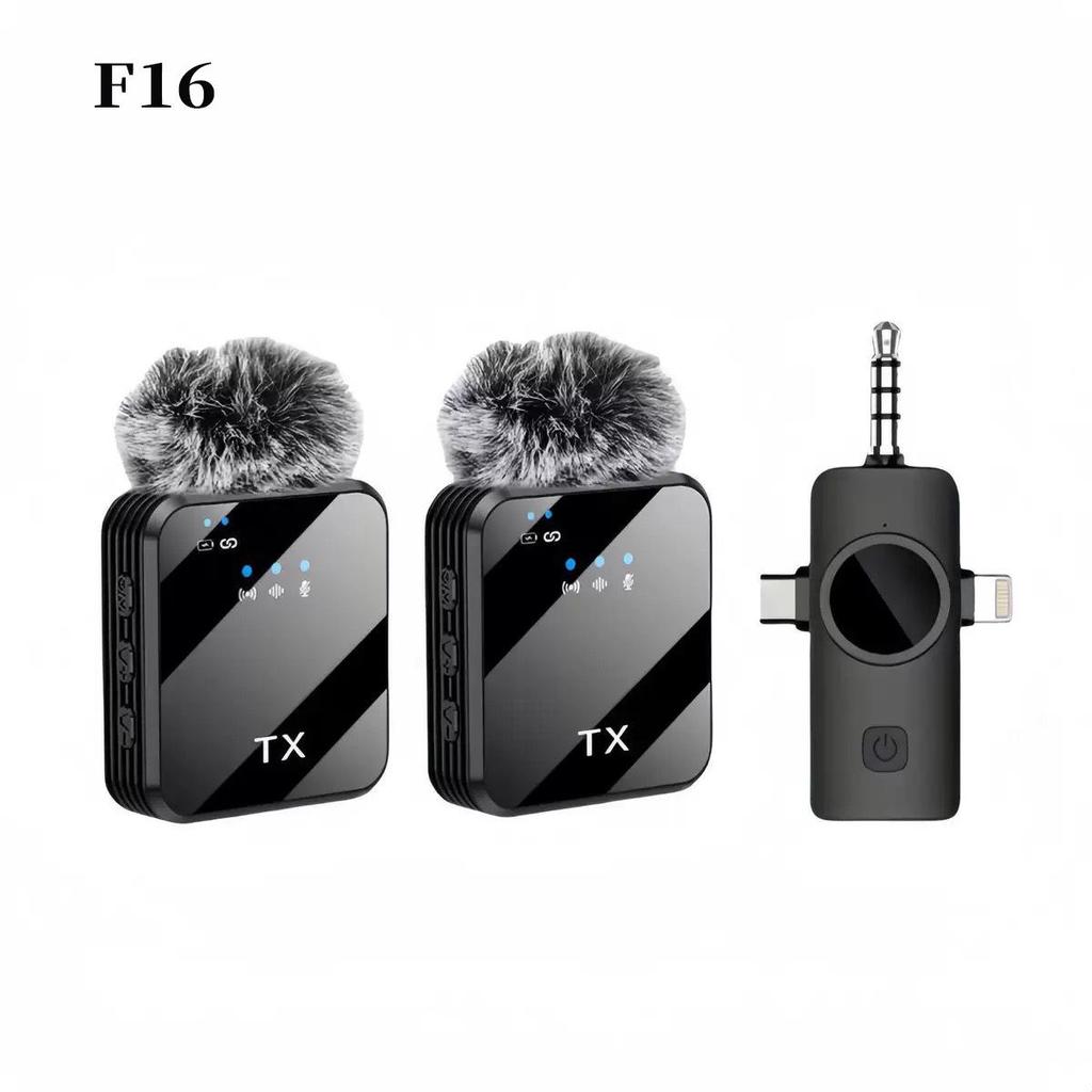 F11 Wireless Lavalier Microphone F16: Three-in-One Noise Reduction Mic for Mobile & Live Streaming