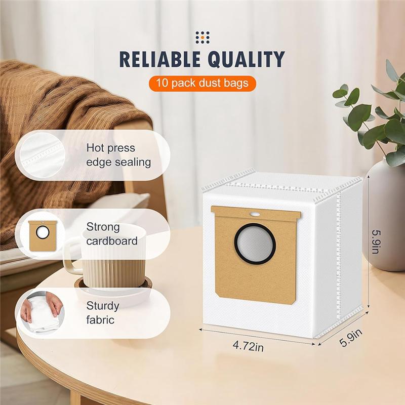 A65T-16Pack Vacuum Dust Bags Replacement Parts For Eufy L50, L60 / L60 Hybrid Self-Empty Station, Vacuum Cleaner Dirt Disposal B