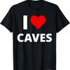 Eu Amo Cavernas Com um Coração Vermelho Camiseta