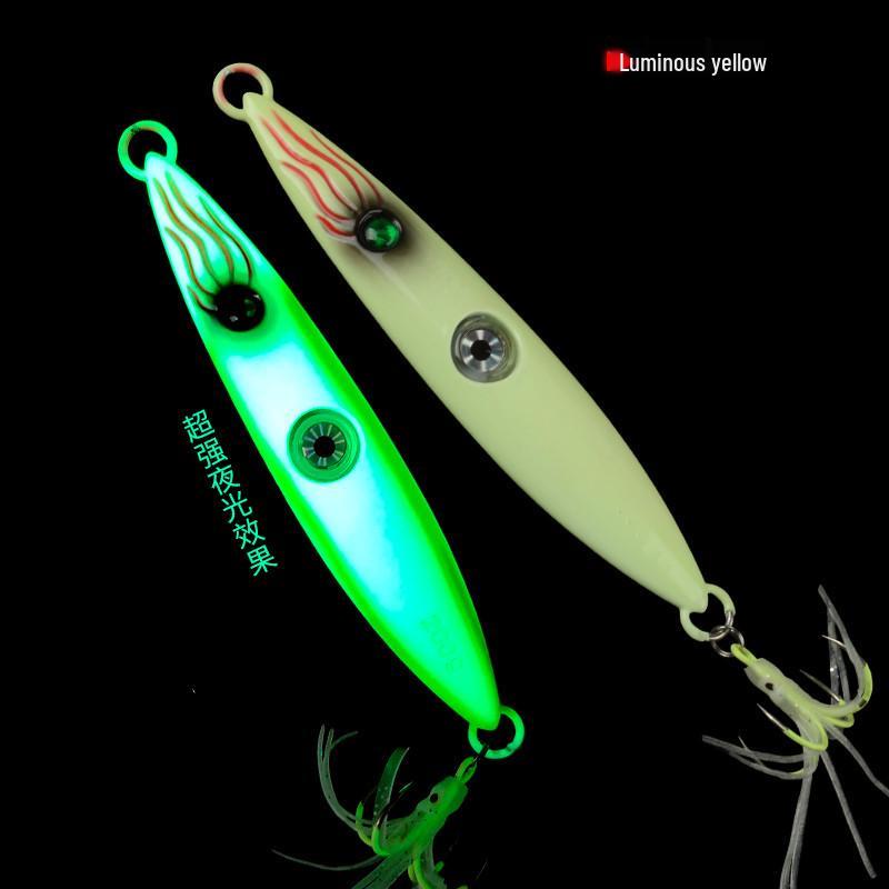 Super Bright Luminous Iron Plate Fishing Knife with Fish-Attracting Light for Overnight Sea Fishing