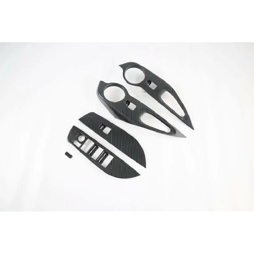 For Toyota Corolla Cross (XG10) Carbon Fiber Style Door Window Armrest Cover Switch Panel Trim Molding Garnish