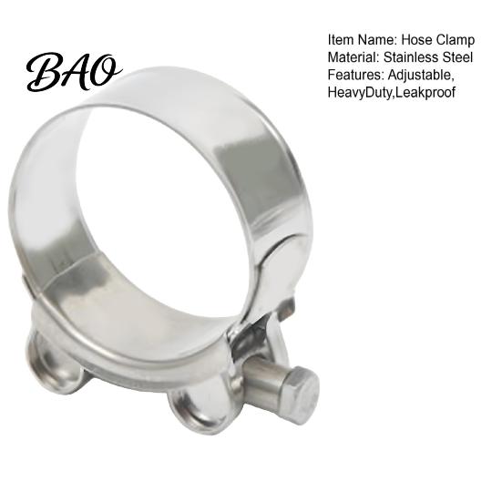 Plumbing Hose Clamp Stainless Steel Clamp, Adjustable Heavy Duty Clip, Leakproof Self Adjusting Pipe Metal for Automotive, Plumbing, Garden Connection