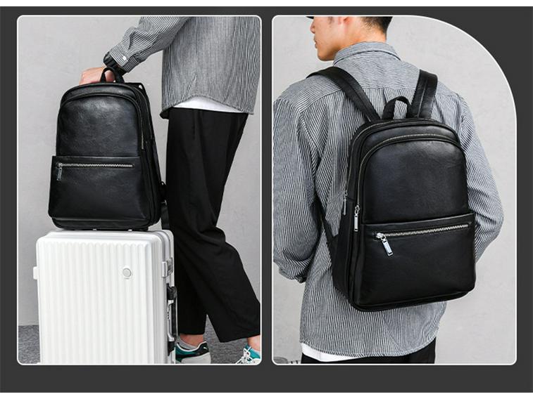 Men's Large-Capacity Laptop Backpack with Double Shoulder Straps