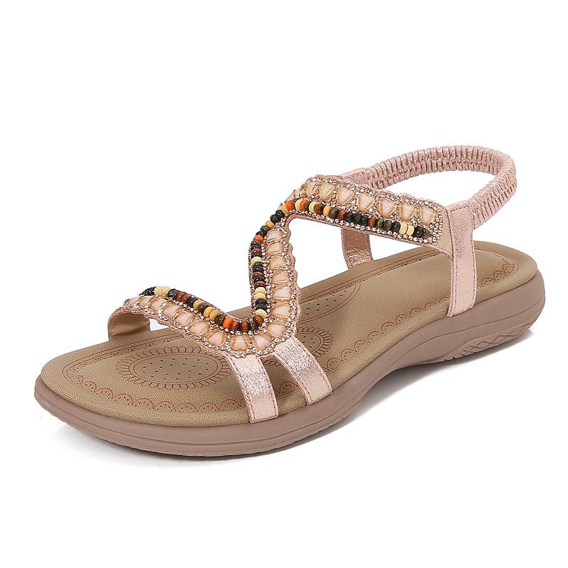 Fashion Shoes for Women Summer Fashion Women Rhinestone Comfortable Platform Wedges Slip on Sandalias De Mujer Beach Shoes