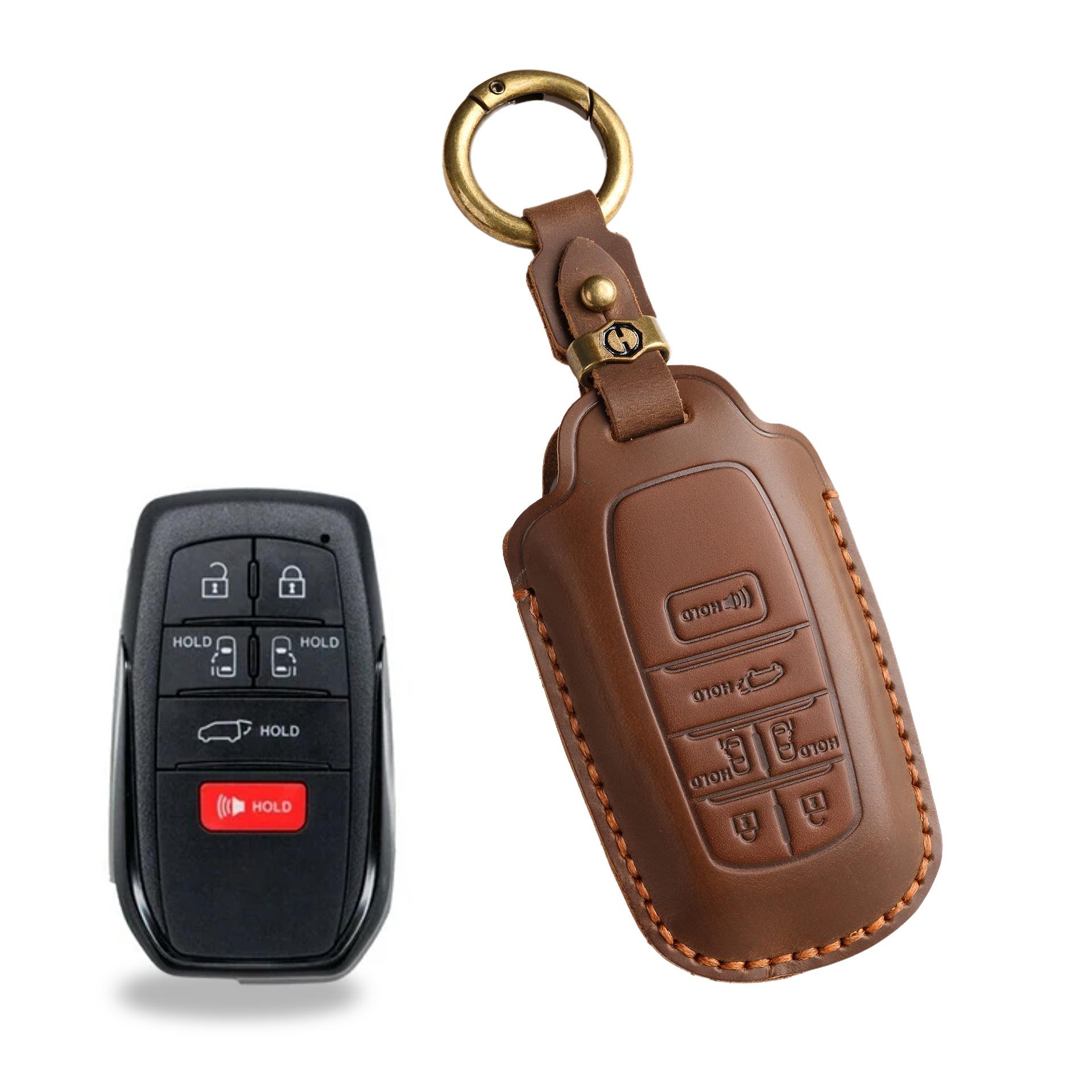 

Vintage key cover for Toyota Gryvia Xena key bag Elfa leather protective case ring