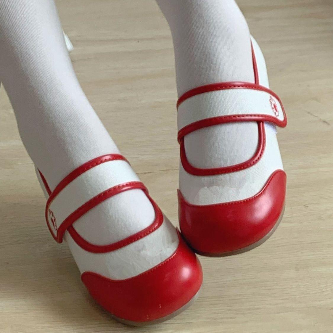 

2025 new Mary Jane shoes women s flat-soled single shoes soft-soled non-slip beanie shoes women s shoes 40 красный