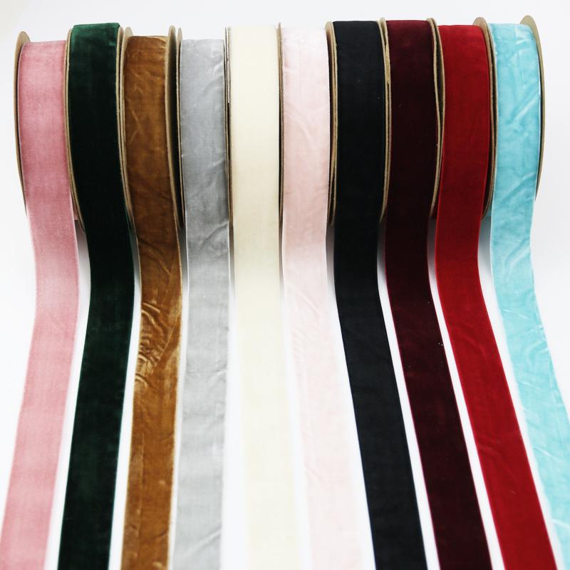 (10 Meters/roll) 25mm Velvet Ribbon Wholesale Gift Wrapping Decoration Christmas Lace Ribbons Handmade Holiday Party Decoration