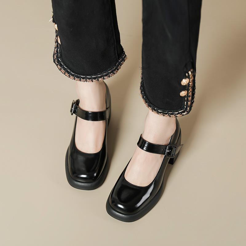 Fashion French Lorita Mary Jane Single Shoe Women's Niche High Heel Loafers Chunky Casual Preppy Princess Shoes
