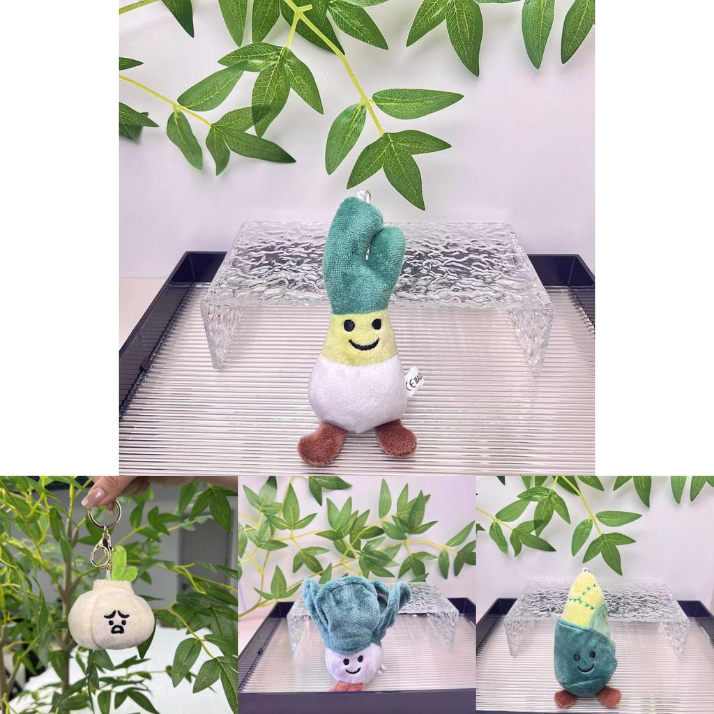 Charming Plush Vegetable Hang-on Keychains Featuring Lovable Garlic Onion Pepper And More