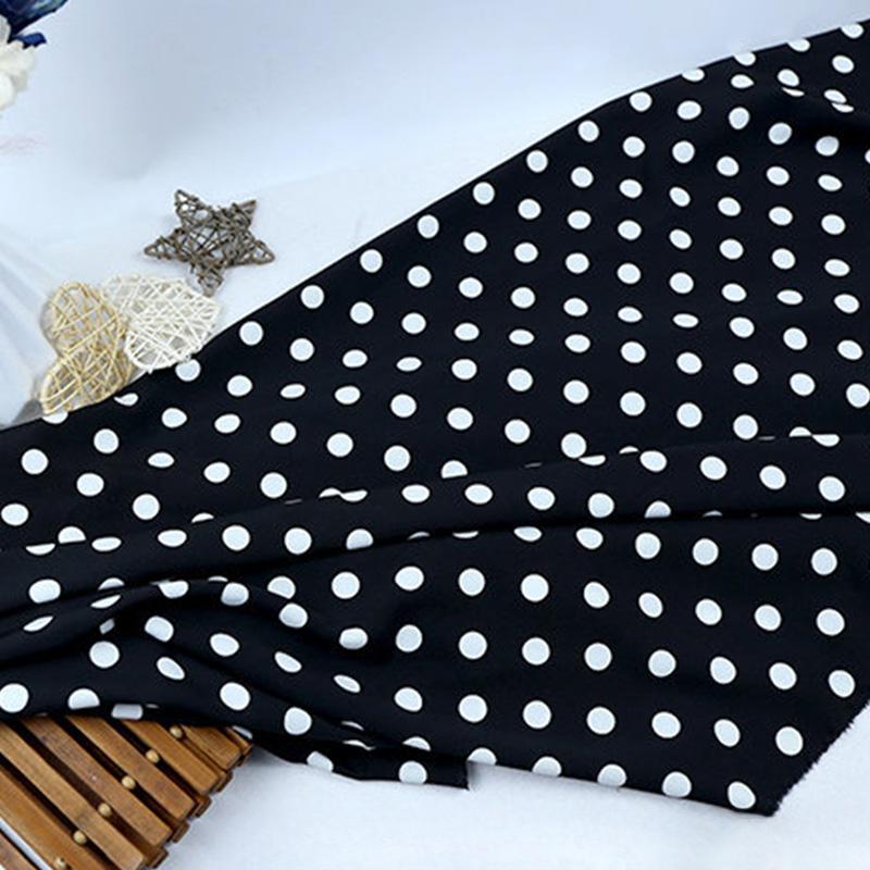 Multi-Color Polka Dot Stripe Printed Elastic Chiffon Drape Fabric for Handmade Sewing Tops Clothes Skirts Dresses Blouse Cloth