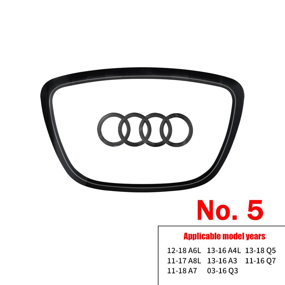 For Audi 8P 1PC Car Style Steering Wheel Center Logo Cover Sticker Decoration For AUDI A6L Q7 Q3 Q5 A7 2005-2024 A5 A3 A4L A8L 2005-2016 A8