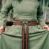 Antique Finish Corset Belt Long Length Wrap Feature Adjustable Buckles for Various Body Types and Theatrical Performances