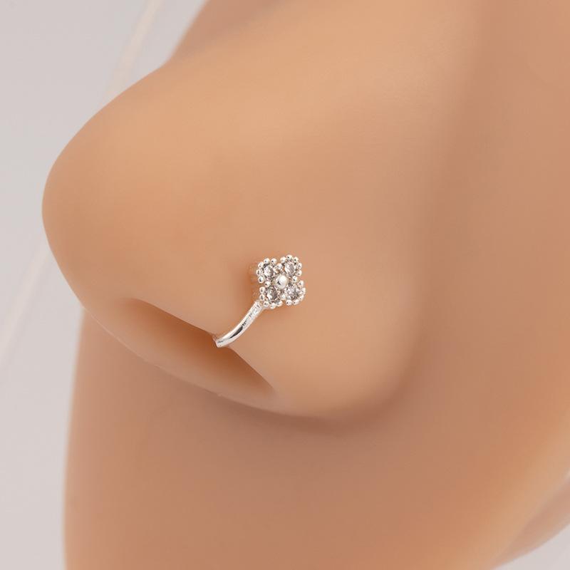 No Perforation Nose Ring Simple Gold Silver U-Shaped Nose Clip Butterfly Love Snowflake Diamond Nose Decoration Cartilage Clip