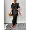 Women's Early Autumn New Satin Dress European and American Ball Dress Satin Waist Dress