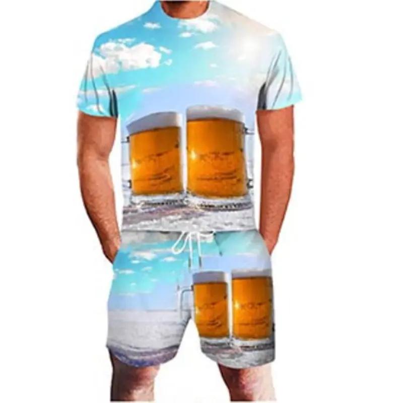 3D Print Summer Tracksuit Men's Short Sleeve T-shirt And Shorts Set Fashion Streetwear 2-Piece Sportswear