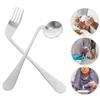 Stainless Curved Spoon Fork Elderly Patients Feeding Aid Tableware  Disabled Patients