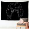 VIKAMA Witch Cat Tapestry Mystic Moon Star Wall Art Esoteric Divination Art Suitable for Living Room or Bedroom