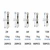 160PCS with Safety Snap Fishing Barrel Swivel Fishing Line Connector  Saltwater Fishing