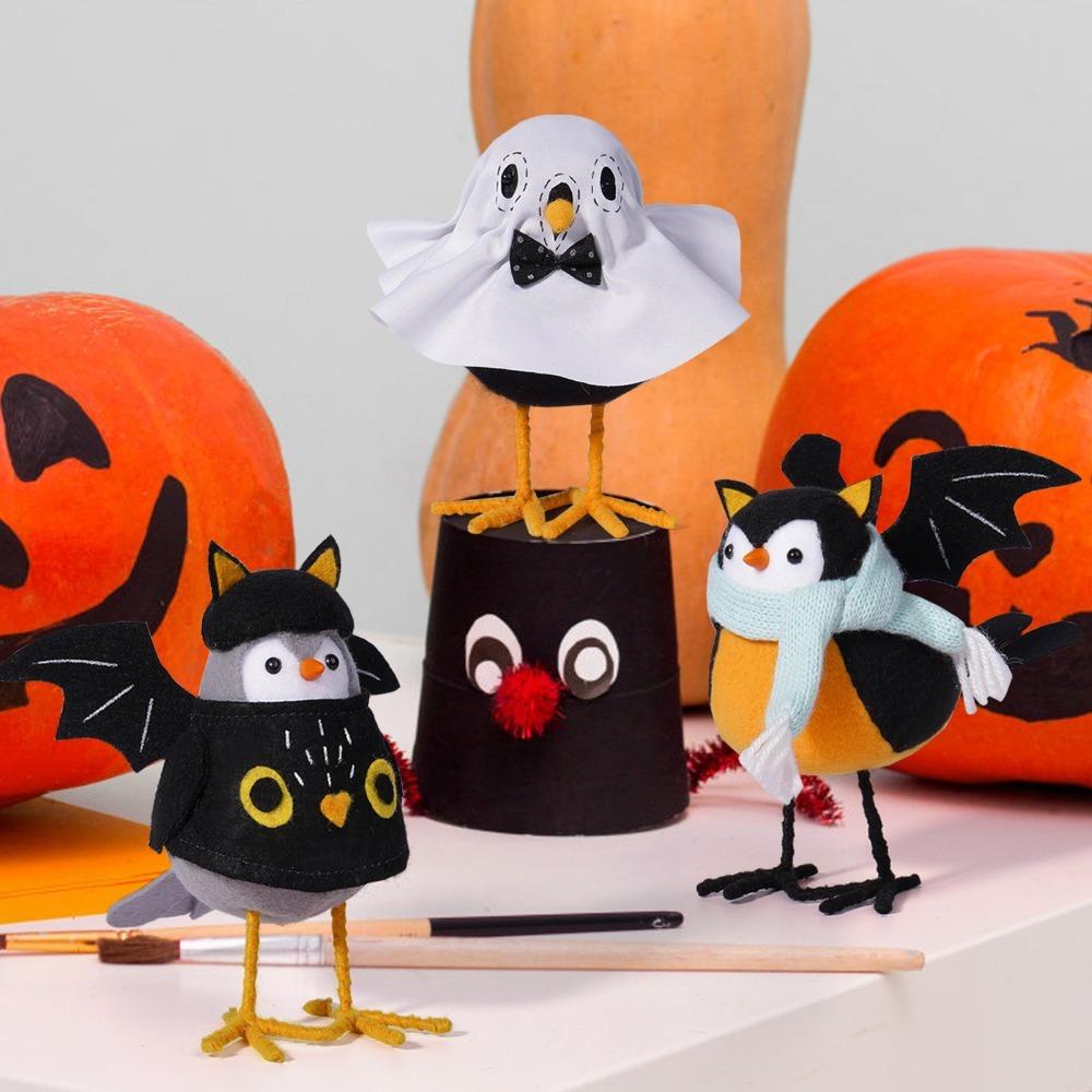 Plush Ghost Bird Figurine Doll Animal Bird Doll Model Decoration  DIY Pendant