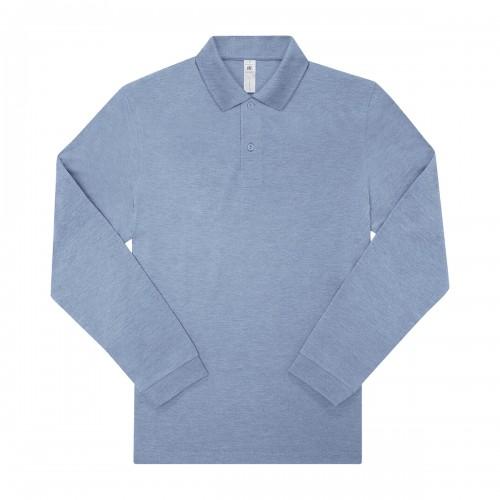 B&C Mens My Heather Long-Sleeved Polo Shirt