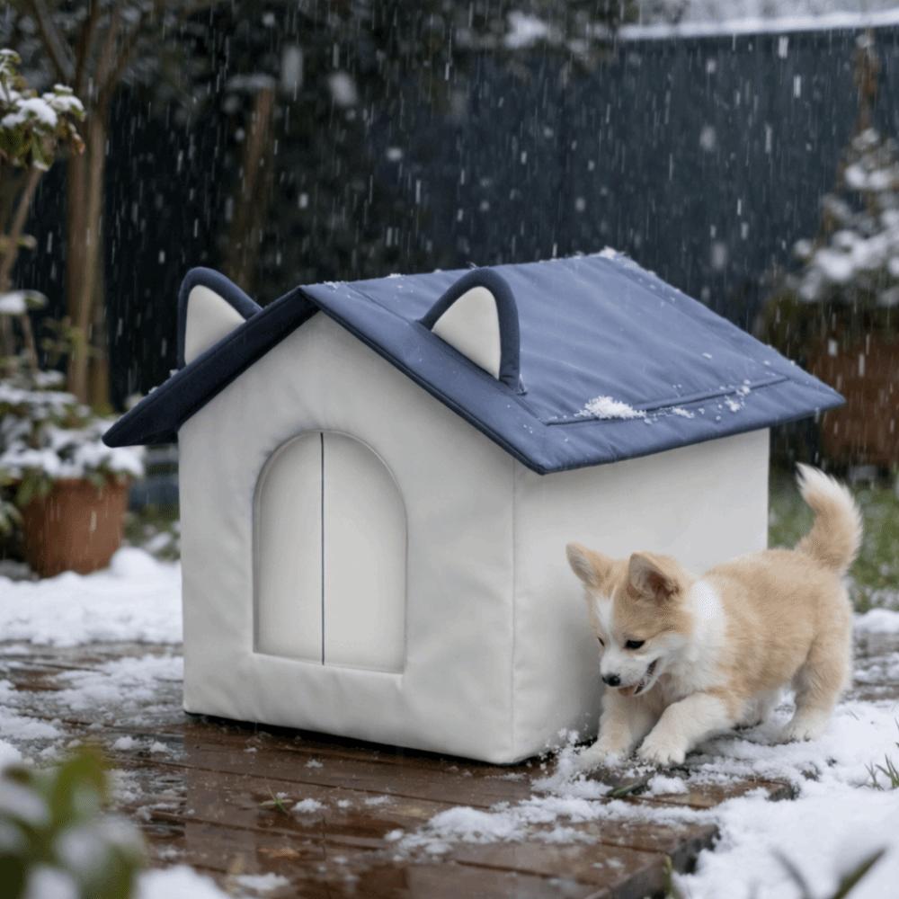 Durable Warm Outdoor Cat House Windproof Waterproof Stray Cat Shelter Moisture-Proof Base Enclosed Design Winter Cat Nest Winter
