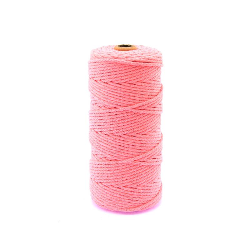 100M/Rouleau Fourniture Décoration Maison Corde Coton Macramé Colorée Tricotée à la Main 3mm Projets DIY Emballage Cadeau Naturel