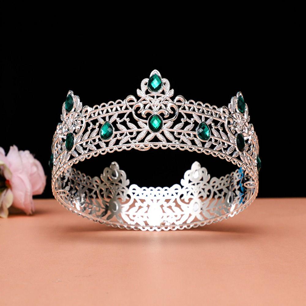 Hair Ornaments Baroque Crown Shiny Princess Tiara Elegant King Crown Man