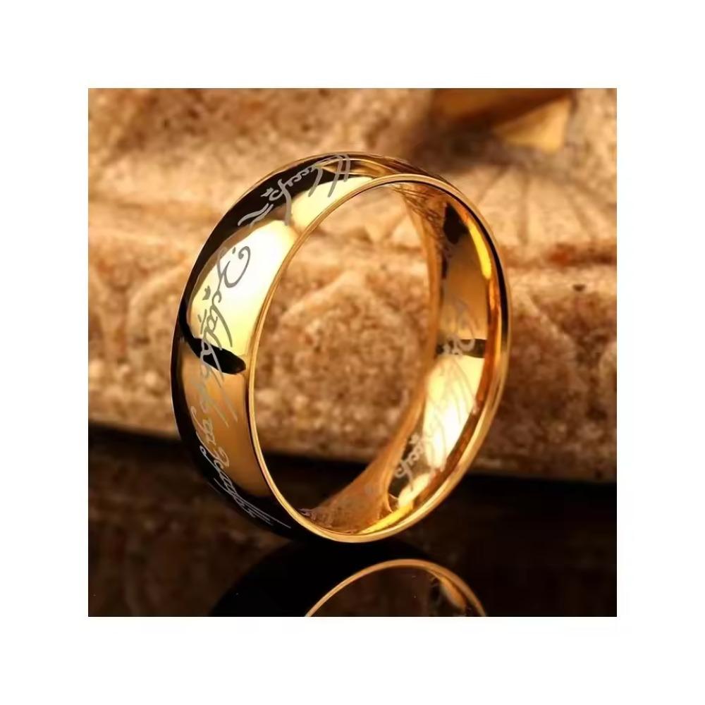 

Trendy Simple Carved Faith Ring Stainless Steel Couple Color Plated Chain Rings Retro Men s Jewelry Gifts Custom 9 золотой