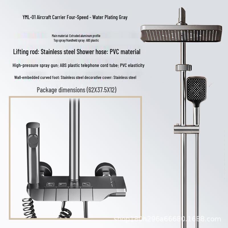 Smart Digital Display Copper Shower Head Set with Constant Temperature & Concealed Design
