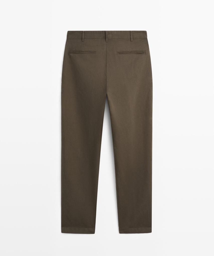 Masimodutti Linen Cotton Straight Fit Pants