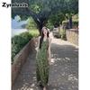 French Style Floral Ruffled Dress for Girls Summer New Arrivals Slim Fit Long Gown
