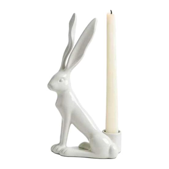 Easter Bunny Candle Holder Rabbit Taper Candle Stand Candlestick Table Centerpiece Spring Easter Holiday Party Desktop Decoration Ornament